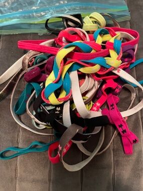 Under Armour Neon Pink, Teal, Yellow & Black Elastic Headbands